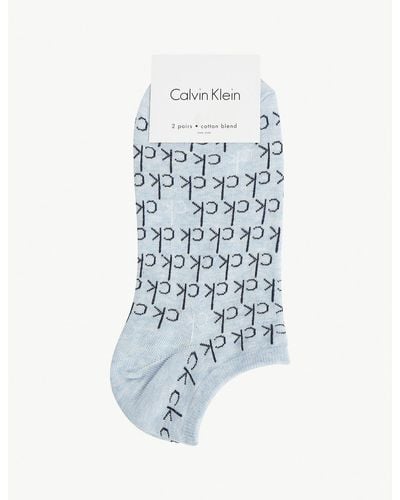 Calvin Klein Blue And Black Pack Of 2 Callie Logo Socks