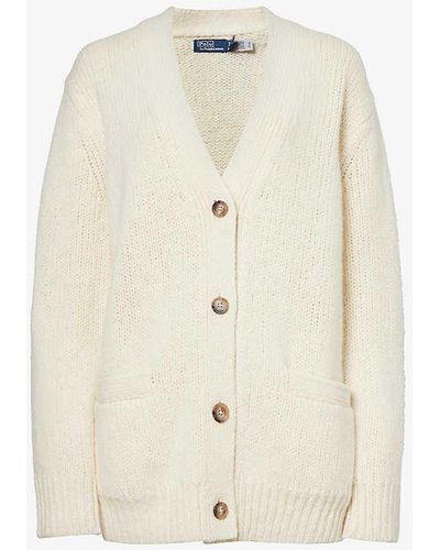 Polo Ralph Lauren V-neck Relaxed-fit Wool-knit Cardigan - White