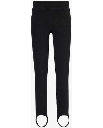 FRAME Jetset Stirrup Cotton-blend leggings - Black