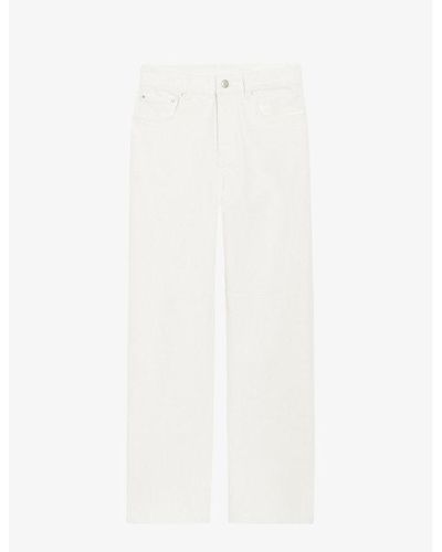 Claudie Pierlot Toto High-rise Straight-leg Stretch-denim Jeans - White