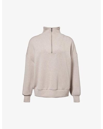 Varley Hawley Relaxed-fit Stretch-woven Sweatshirt - Natural