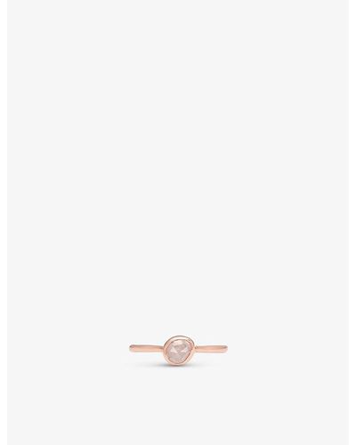 Monica Vinader Siren 18ct Rose Gold-plated Vermeil Sterling Silver Ring - White
