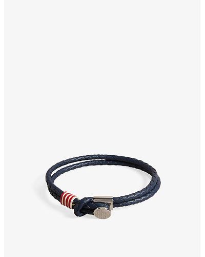 Ted Baker Vy Coen Double Woven-leather Bracelet - Blue