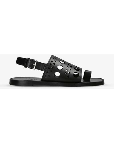 Alaïa Vienne Cut-out Leather Sandals - Black