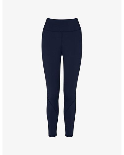 Whistles Blue Pocket-detail Full-length Recycled-nylon Sports leggings, Size: