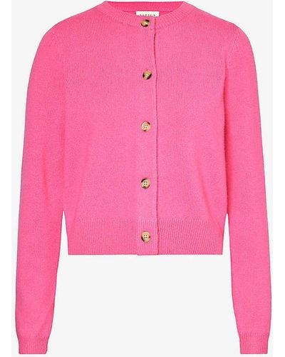 Aspiga Brittany Brushed-texture Wool Cardigan - Pink