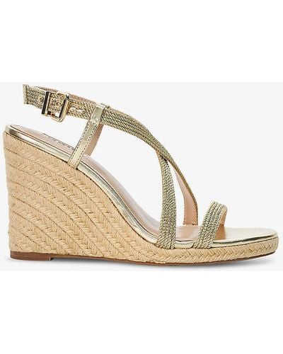 Dune Keylas Leather Espadrille Wedges - Natural