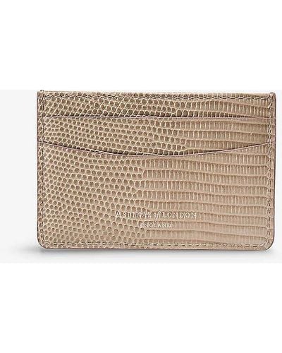 Aspinal of London Logo-embossed Leather Card Holder - Natural