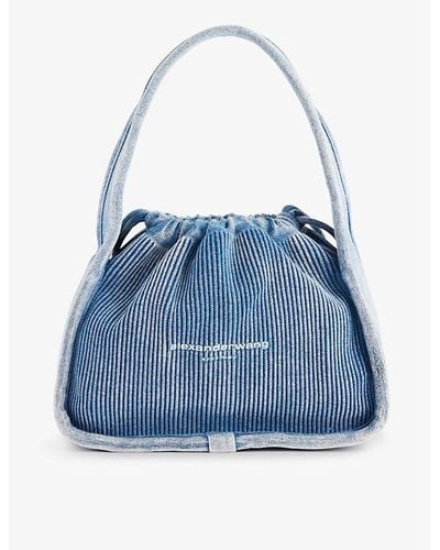Alexander Wang Ryan Small Stretch-cotton Top-handle Bag - Blue