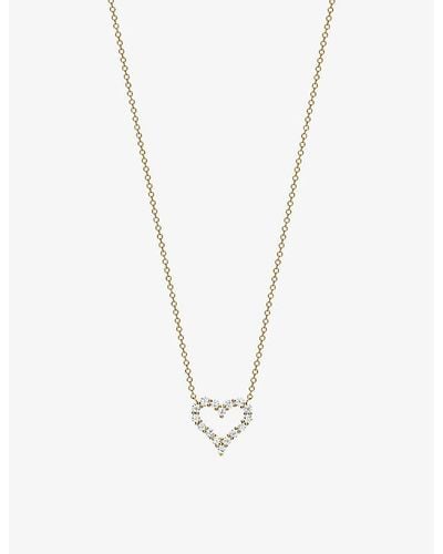 Tiffany & Co. Hearts 18ct Yellow- And 0.25ct Diamond Melee Pendant Necklace - Metallic
