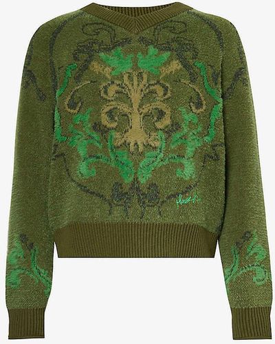 House Of Sunny Prince Fuzzy-knit Cotton-blend Jumper X - Green