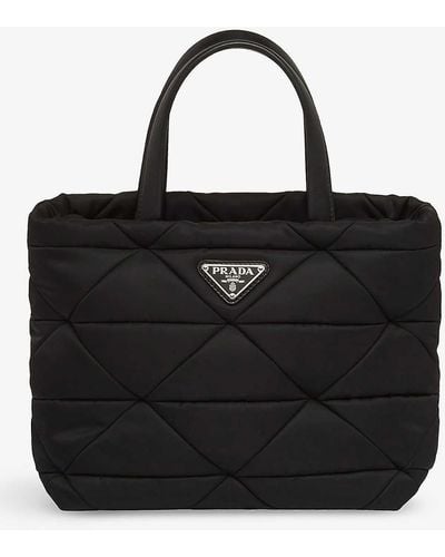 Prada Padded Re-nylon Tote Bag - Black