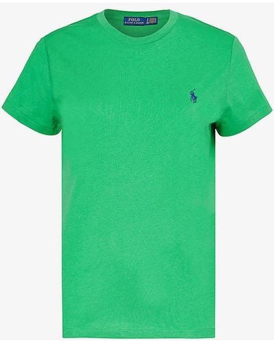 Polo Ralph Lauren Round-neck Brand-embroidered Cotton-jersey T-shirt - Green