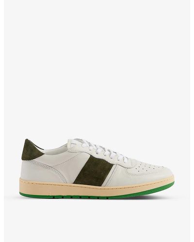 Collegium Pillar Destroyer Leather And Suede Low-top Trainers - Green
