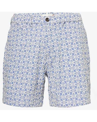 Honor The Gift Infinity Mid-rise Cotton-blend Shorts X - Blue