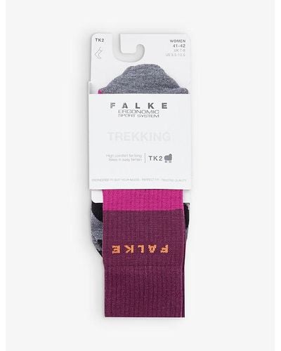 FALKE Tk2 Explore Brand-print Stretch-woven Ankle Socks - Purple