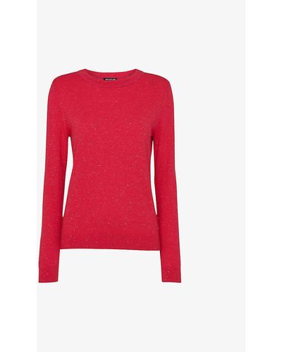 Whistles Annie Glitter-embellished Knitted Jumper - Red