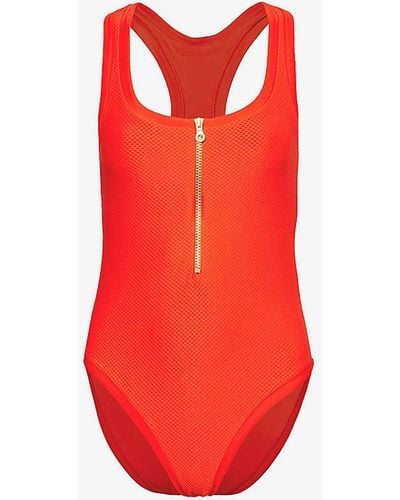 Heidi Klein Core Scoop-neck Stretch Recycled-polyamide Swimsuit - Red
