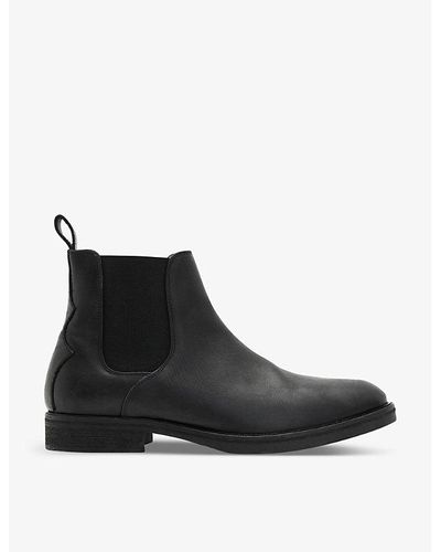 AllSaints Creed Brand-embossed Leather Chelsea Boots - Black