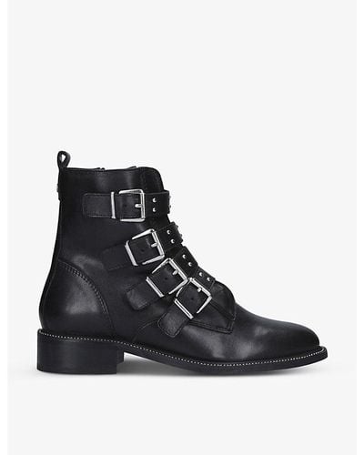Carvela Kurt Geiger Strap Leather Ankle Boots - Black