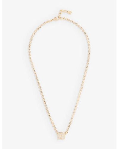 Givenchy Brand-emblem Brass Necklace - White