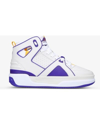 Just Don Jd1 Logo-patch Leather High-top Sneakers - Purple