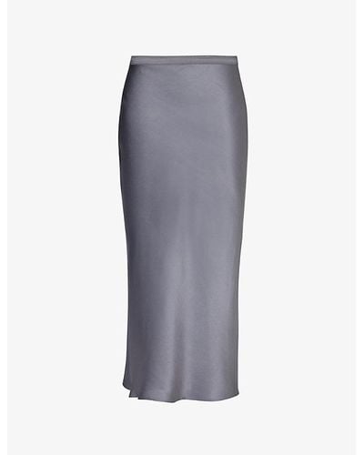 Anine Bing High-rise Silk Maxi Skirt - Grey