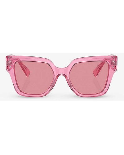 Dolce & Gabbana Dg4471 Square-frame Acetate Sunglasses - Pink