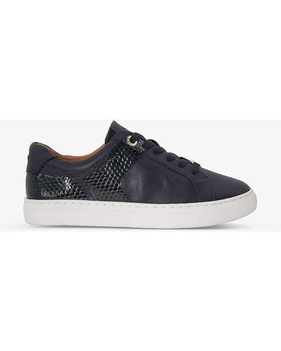 Dune Elodie Faux-leather Low-top Trainers - Blue