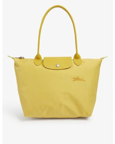 Longchamp Le Pliage Green Recycled-polyamide Tote Bag - Yellow