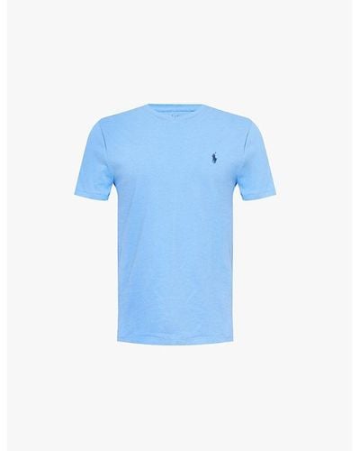 Polo Ralph Lauren Logo-embroidered Relaxed-fit Cotton-jersey T-shirt - Blue