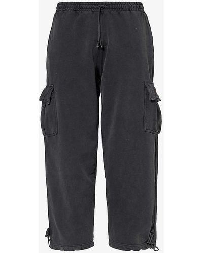 Market Fuji Relaxed-fit Cotton-jersey jogging Bottoms - Blue