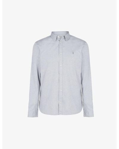 AllSaints Hawthorne Slim-fit Stretch-cotton Shirt X - Multicolour