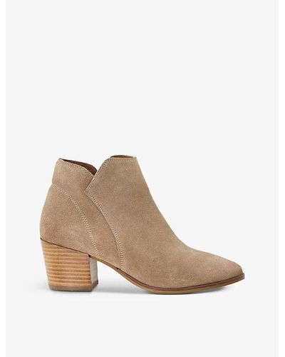 Dune Parlor Wide-fit Suede Ankle Boots - Natural