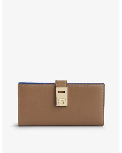 Ferragamo Hug Bi-colour Leather Wallet - Brown