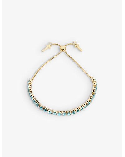 Ted Baker Melrah Gold-toned Brass And Crystal Bracelet - Blue