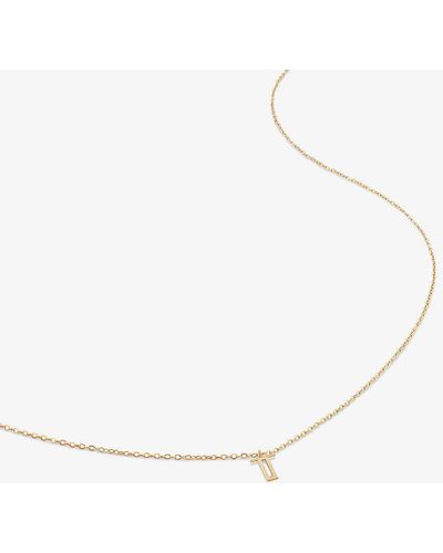 Monica Vinader Small Letter T 14ct Yellow-gold Pendant Necklace - White