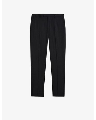 Ted Baker Lothian Slim-fit Wool-blend Trousers - Black