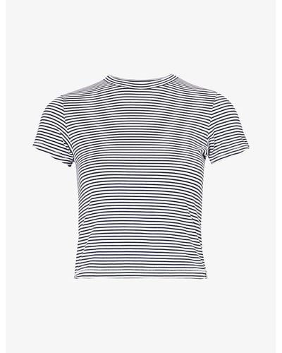 Rag & Bone Luca Stripe-pattern Stretch-modal T-shirt - Blue