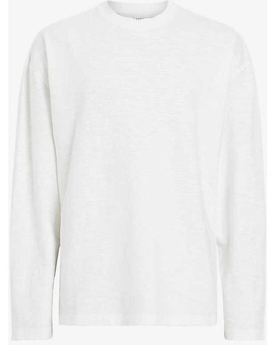 AllSaints Aspen Long-sleeved Cotton T-shirt - White