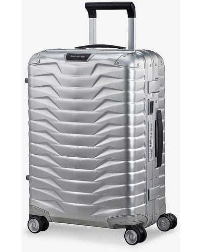 Samsonite Lite-box Alu Spinner Hard Case 4 Wheel Cabin Suitcase 55cm - Grey