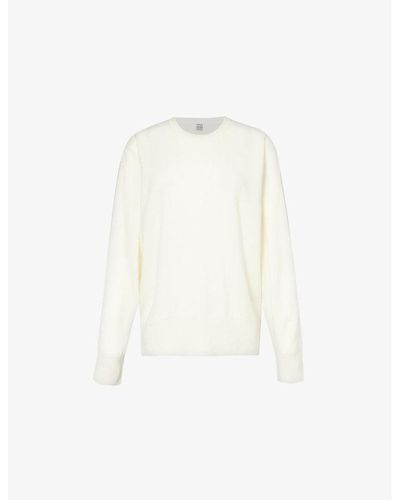 Totême Relaxed-fit Round-neck Cashmere Jumper - White