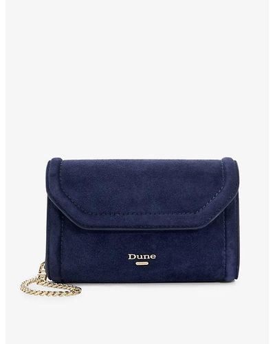 Dune Vy-fabric Bellini Logo-badge Faux-leather Clutch - Blue