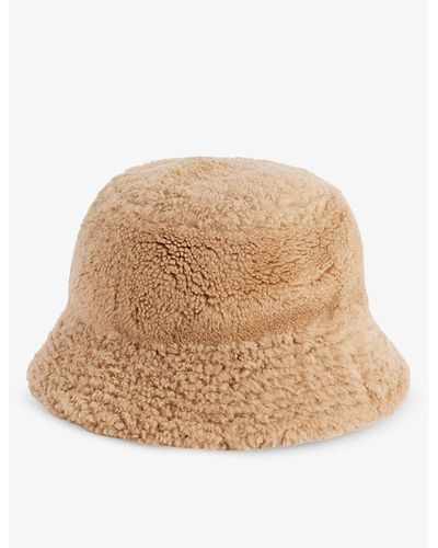 Yves Salomon Wide-brim Reversible Shearling Bucket Hat - Natural