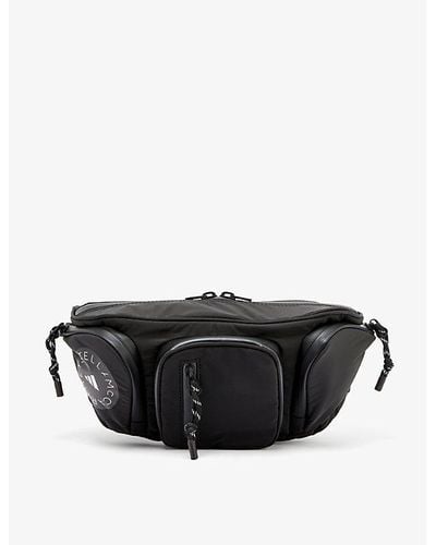 adidas By Stella McCartney Brand-print Recycled-polyester Belt Bag - Black