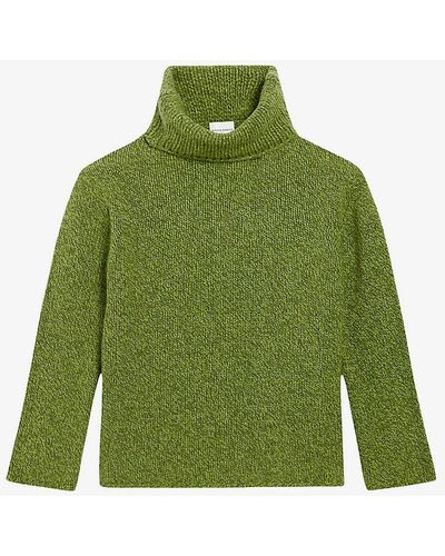 Claudie Pierlot Roll-neck Wool-blend Jumper - Green