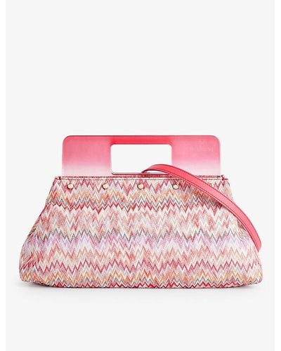 Missoni Pinkchevron-pattern Cotton-blend Pouch