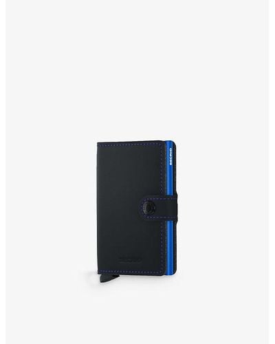 Secrid Miniwallet Leather And Aluminium Wallet - Blue