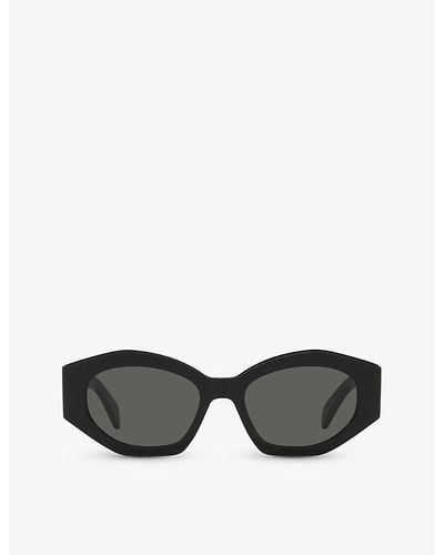 Celine Cl40238u Oval-frame Acetate Sunglasses - Black