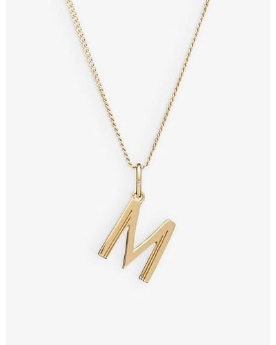 Rachel Jackson Art Deco M Initial Yellow Gold-plated Sterling-silver Necklace - Metallic